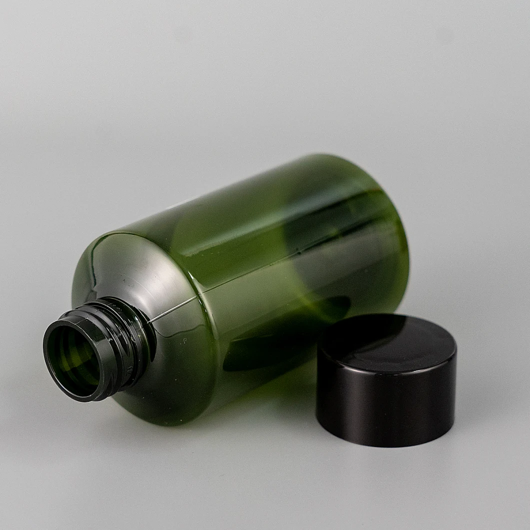 Food Grade Plastic Bottle Dark Green Color Thick Wall 50ml Plastic Medicine Care Bottle with Sealing PE Gasket for Medical Usage