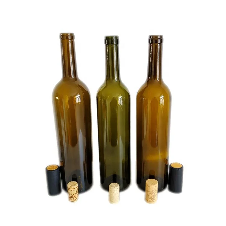 Empty 750ml Bordeaux Burgundy Clear Amber Glass Wine Bottle Wholesale Champagne Grape Red Wine Bottle