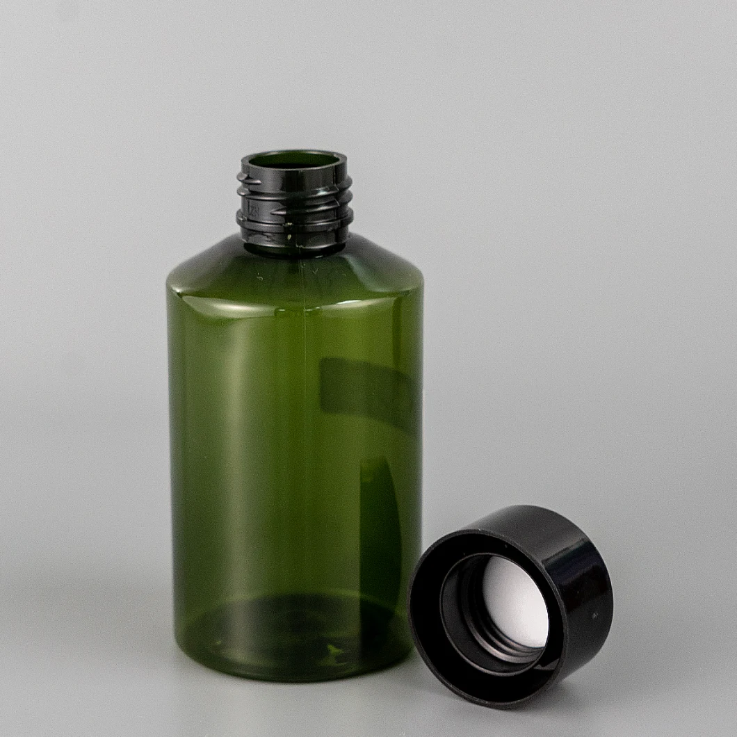 Food Grade Plastic Bottle Dark Green Color Thick Wall 50ml Plastic Medicine Care Bottle with Sealing PE Gasket for Medical Usage