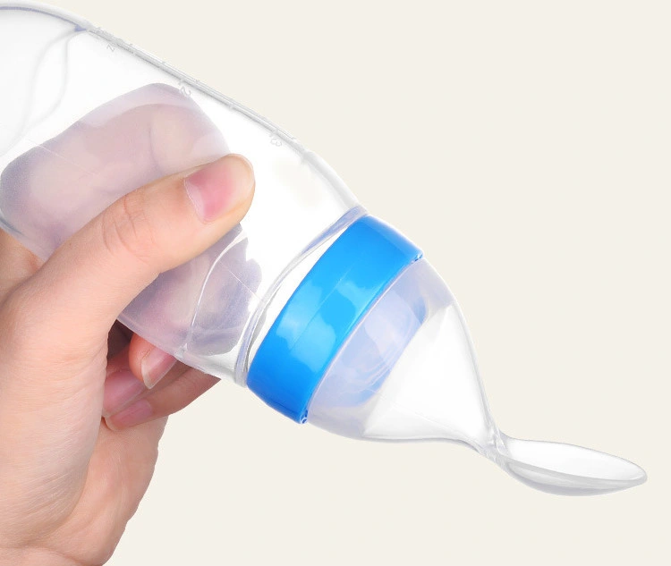 BPA Free Infant Baby Milk Feeder Silicone Squeeze Feeding Bottle