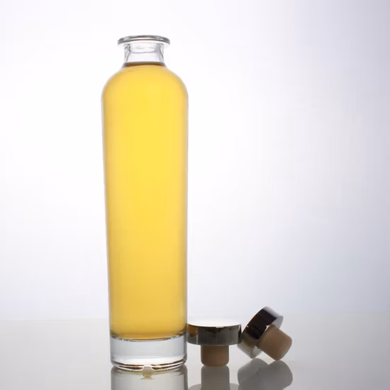 Alta calidad Super Flint Round Empty 750ml Vodka Whisky Gin Brandy Tequila Ron Botellas de vidrio Botella de licor de vidrio