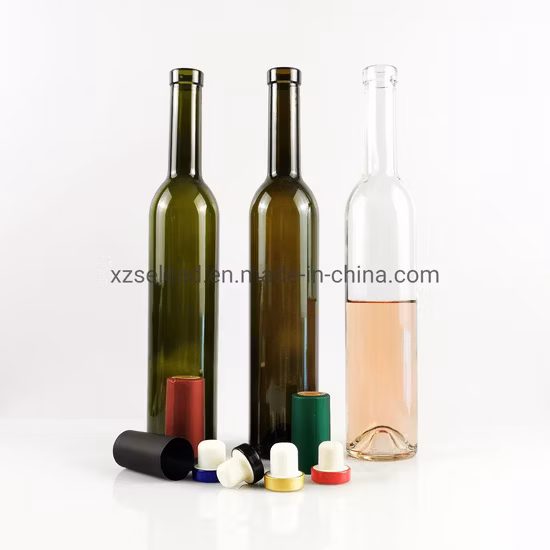 Venta al por mayor de vino de hielo negro rojo 500ml 1000ml 750ml botella de vino vacía con corcho