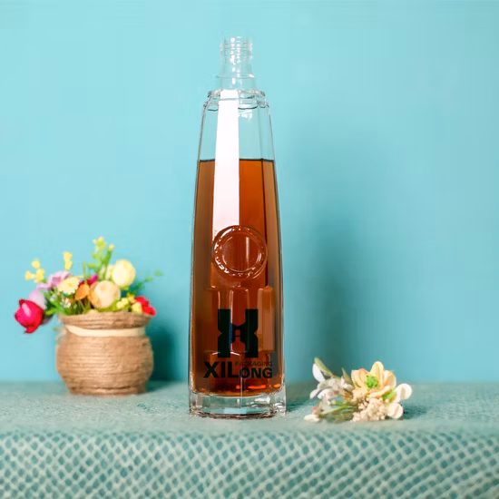 Botellas de licor de vidrio esmerilado con serigrafía de vidrio de whisky de alta calidad al por mayor de China