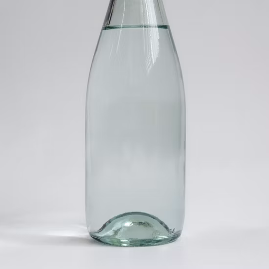 750ml, venta al por mayor, personalizado, alta calidad, vacío, pedernal, corcho transparente, Borgoña, champán, vino, botella de vidrio redonda, tornillo largo