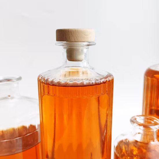Fabricante de fábrica de China Alta calidad al por mayor Vacío Claro Redondo 375 ml 500 ml 750 ml Botella de vidrio Botella de vino Vodka Gin Ron Alcohol Whisky Tequila Brandy
