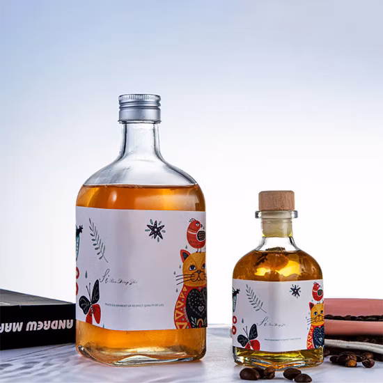 Venta caliente Vacío 100ml 250ml 500ml Transparente Ondulación Hielo Vodka Whisky Ron Vidrio Fruta Vino Botella